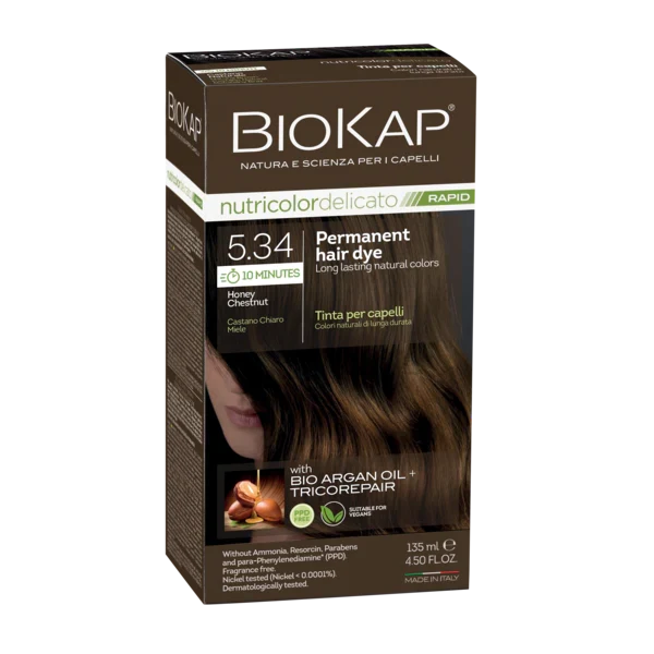BioKap Delicato Rapid 5.34 Honey Chestnut Hair Dye 135ml