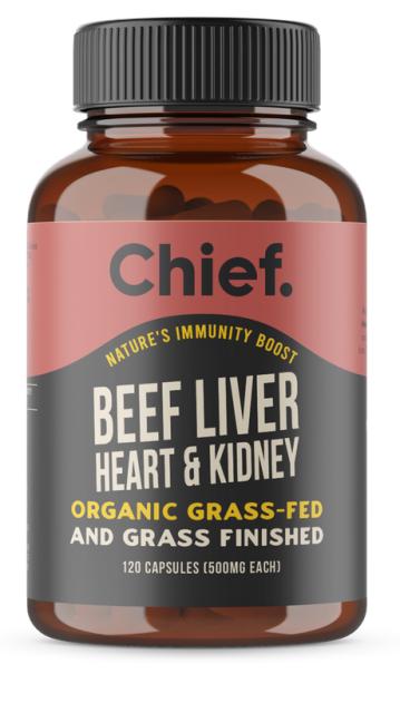 Chief Nutrition Beef Liver Heart & Kidney 120caps