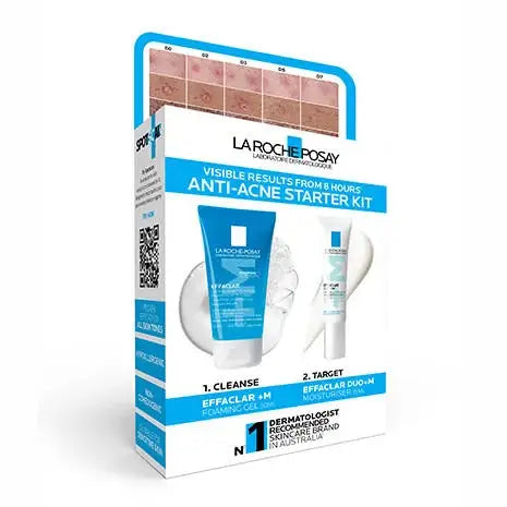 La Roche-Posay's Effaclar Anti-acne Starter Kit Acne-Prone,all skin tones,Anthelios Ultra Cream Xl Spf 50+ 50ml,Anthelios Ultra-light Invisible Fluid Tinted Spf50+ 50ml,Anthelios Uv Clear Sunscreen Spf 50,Anti-acne Starter Kit,Anti-redness,Caring Wash Hyd