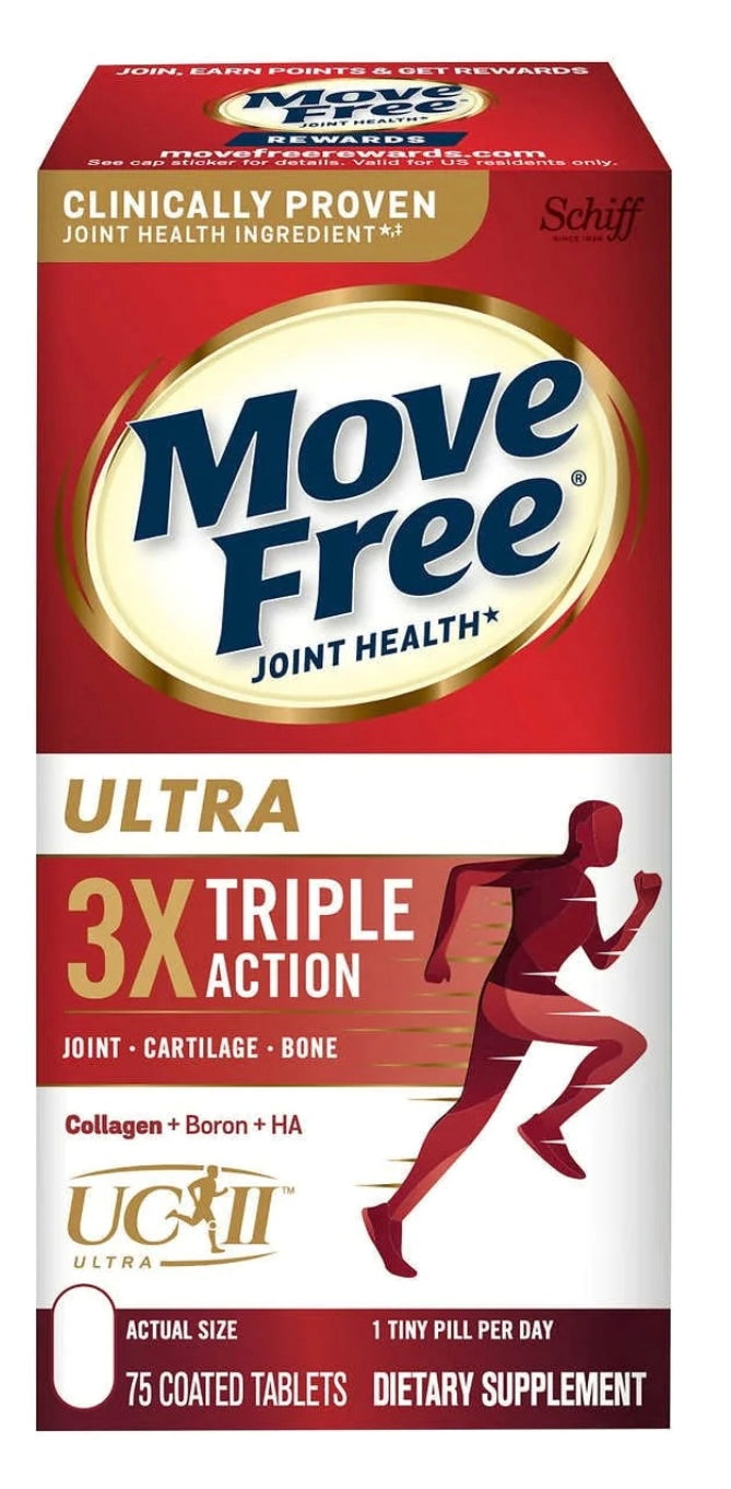 Schiff Move Free Ultra Triple Action joint health 75 tabs Bone and joint health,Essential Vitamins,high strength joint care Formula,issues,joint care,Joint Health,Joint health and mobility support,joint health support,Multi vitamins,multivitamins,Now Vita