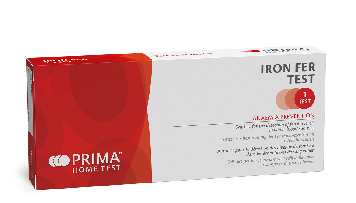 Prima Iron Ferritin FER Home Test Kit box