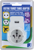 Jackson Outlet Travel Adaptor with 1x USB Charing Port &amp; Surge-PTA929USB