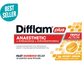 Difflam Plus Anaesthetic Honey Lemon Lozenges