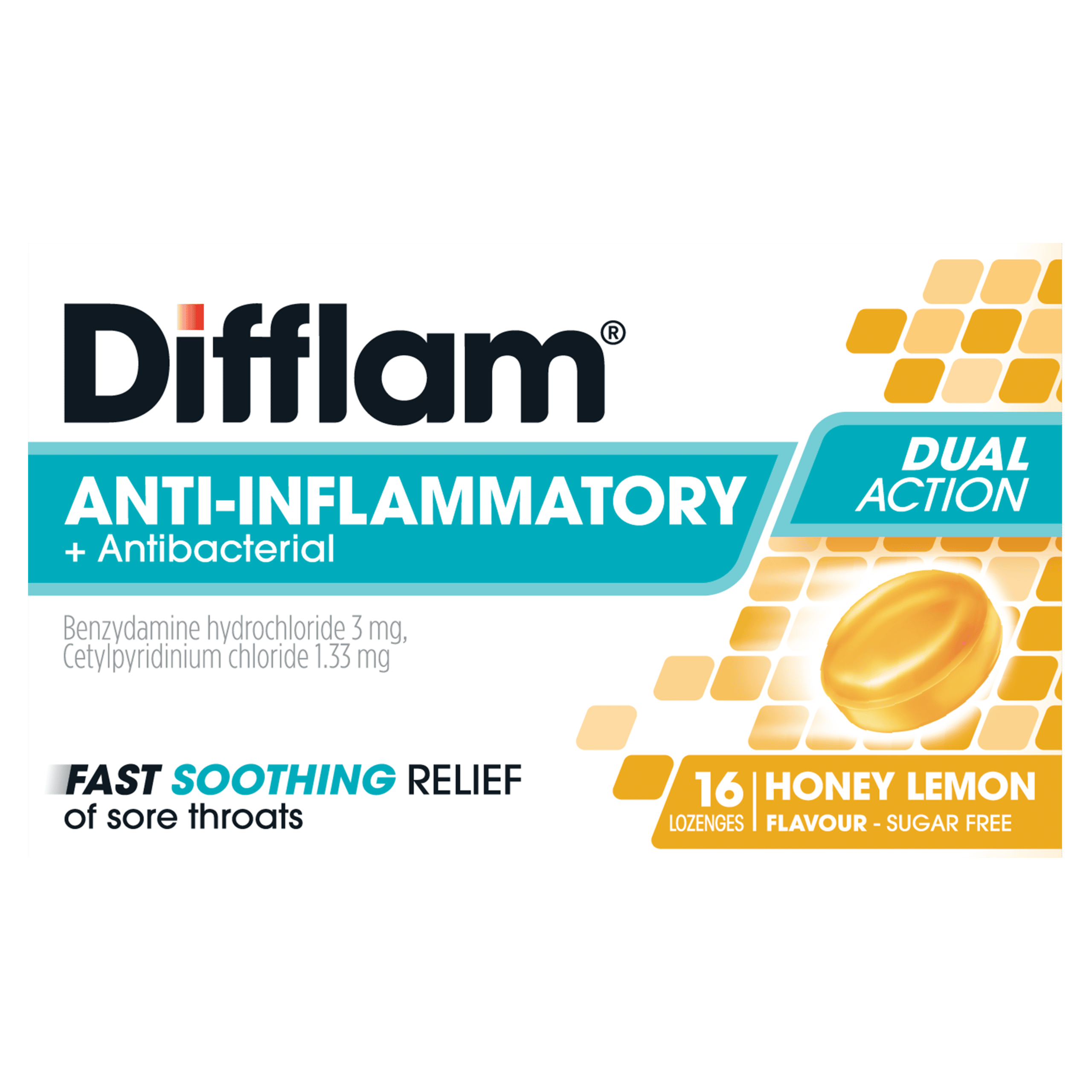 Difflam Honey Lemon Lozenges Sugar Free