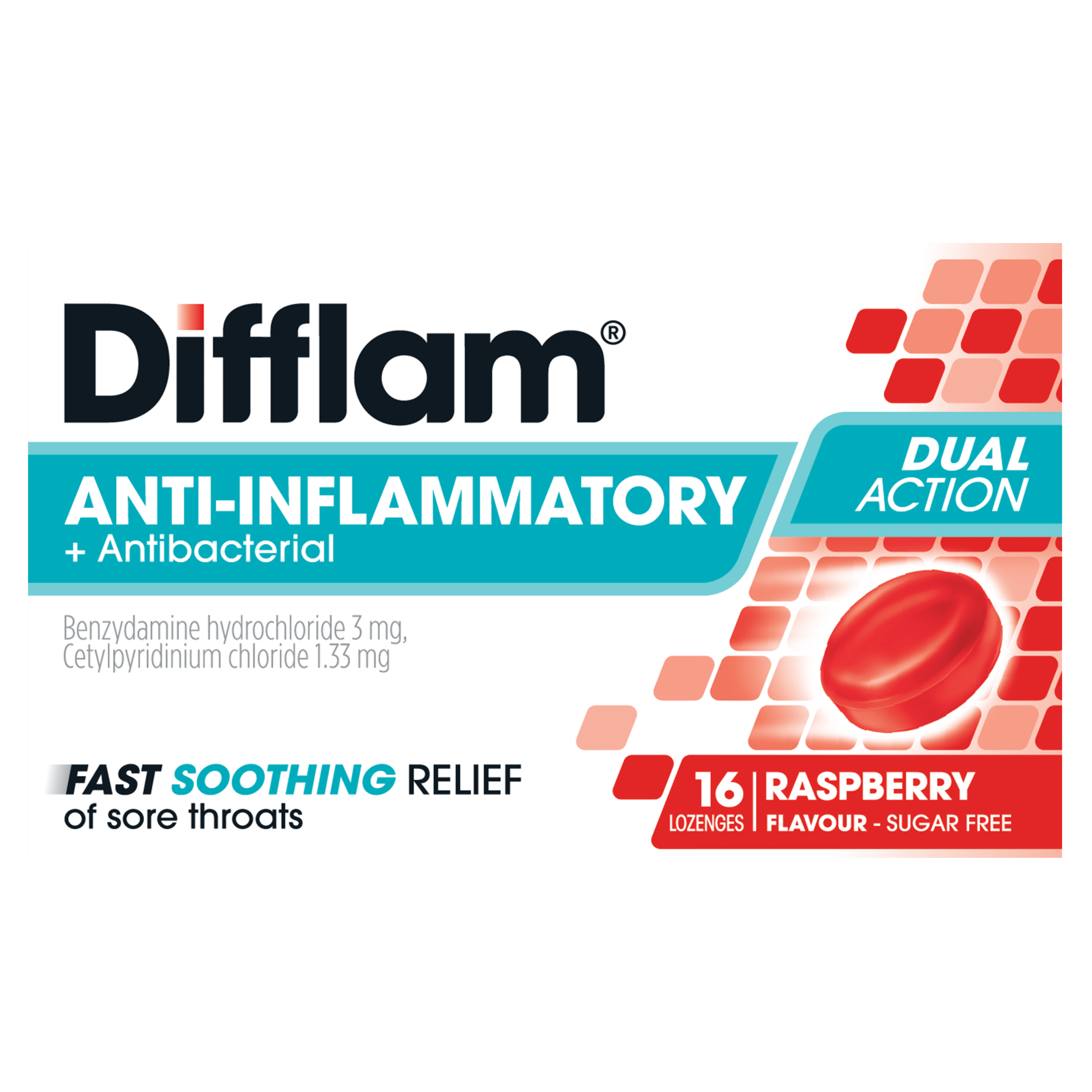 Difflam Raspberry Lozenges Sugar Free