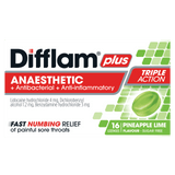 Difflam Plus Anaesthetic Pineapple Lime Lozenges