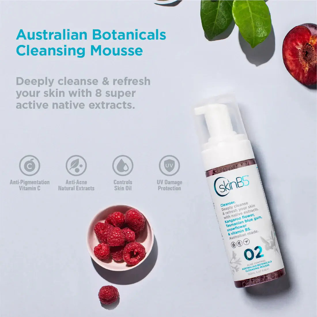 Skin B5 Acne Control Australian Botanicals Cleansing Mousse Acne Treatment,Clear Complexion,Clear Skin,Combination Skin,cracked skin,dry skin,dry skin cream,Dry Skin Gel,dry skin wash,Healthy Skin,Hydrating Skin Care,itchy dry skin,itchy skin,Moisturising
