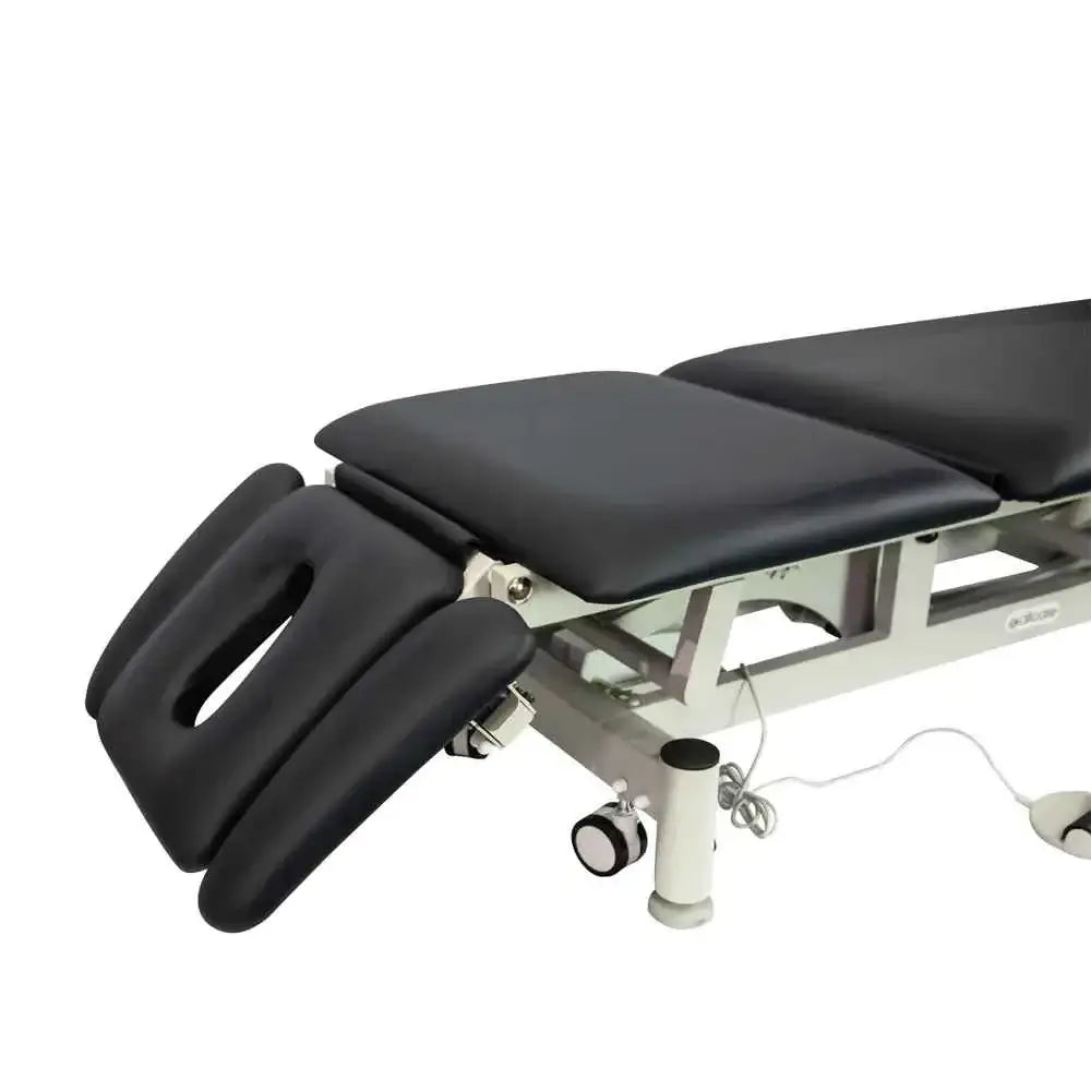 Allcare Pxt 5 Section Treatment Table Gas lift Arm rests (linked mechanism),Gas lift Foot section,Gas lift head section,Retractable caster wheels