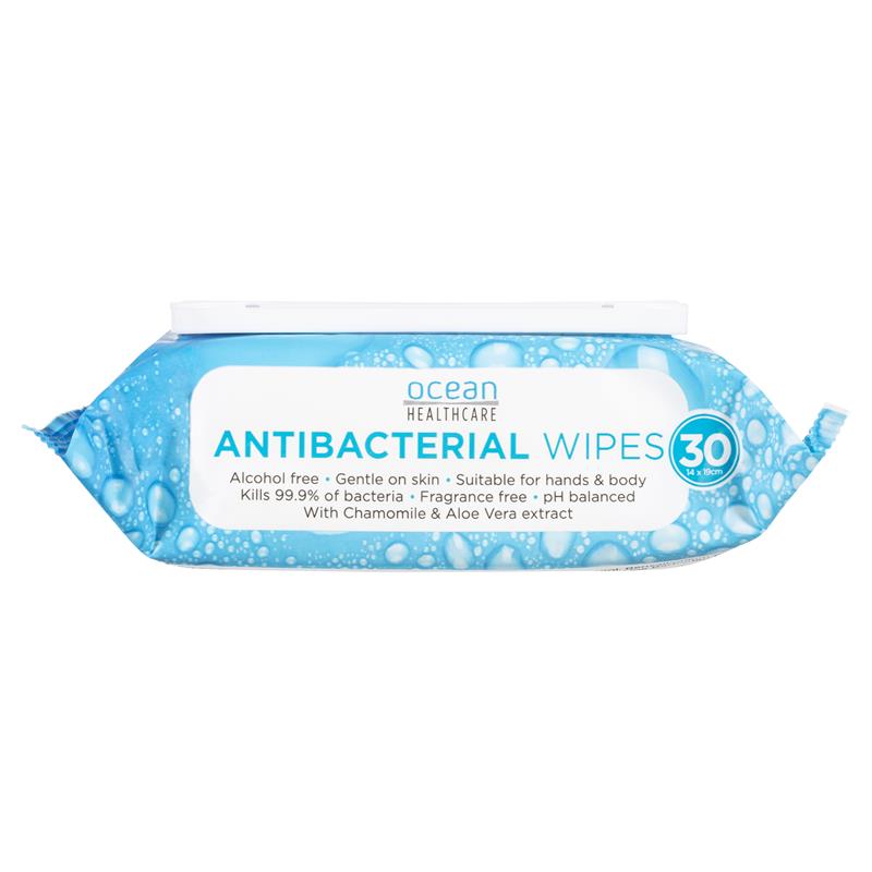 Ocean Healthcare Antibacterial Wipes 30pk