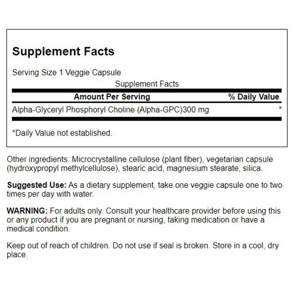 Swanson – Alpha-GPC 300mg 60VC Alpha GPC (alpha glyceryl phosphoryl choline),google,growth,healthy memory,homeostasis,issues,mental function,renewal,revitalization,Swanson Ultra Alpha GPC