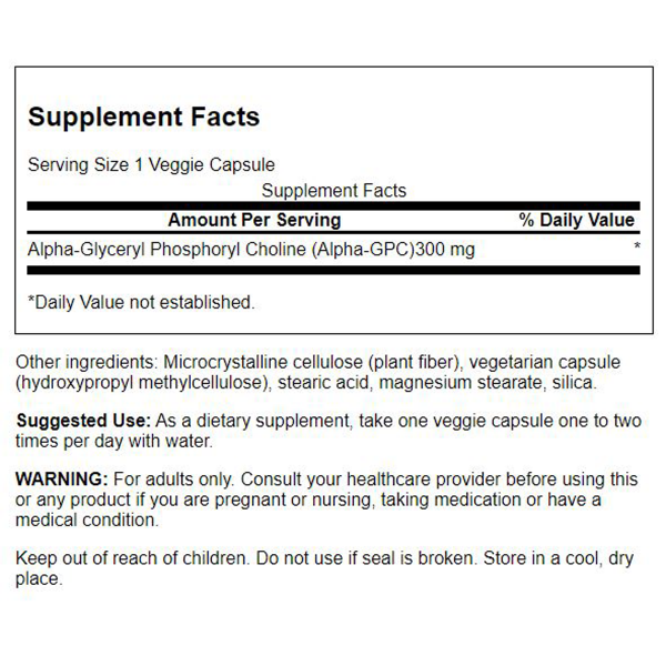 Swanson – Alpha-GPC 300mg 60VC