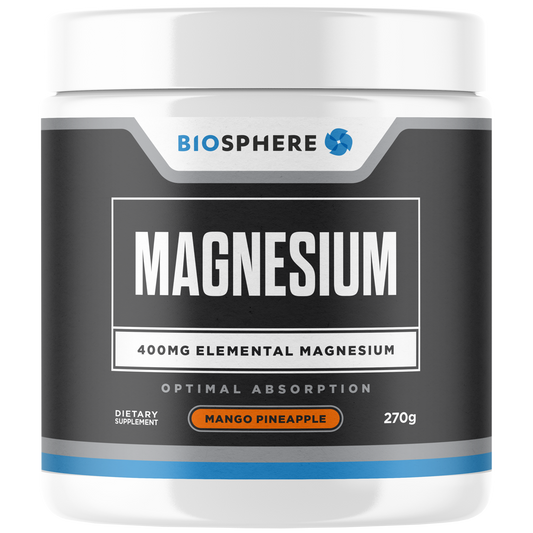 Biosphere Magnesium powder 270g, MANGO PINEAPPLE Flavour