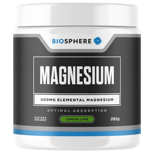 Biosphere Magnesium powder 282g, Lemon Lime Flavour - Formulated for optimal absorption