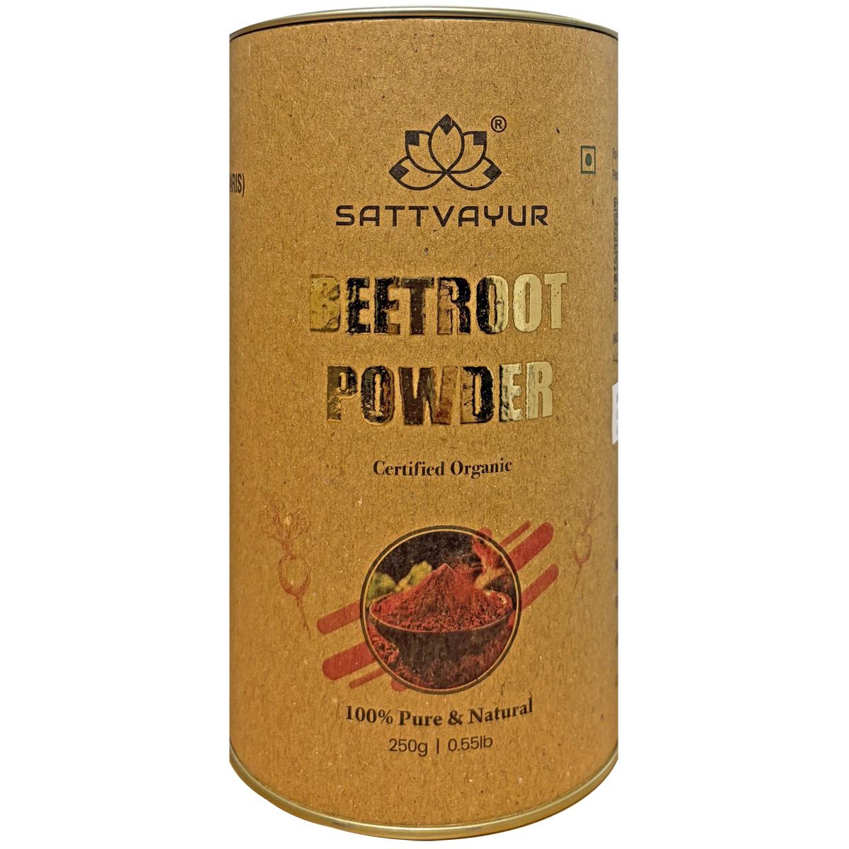 Sattvayur Organic Beetroot Powder 250g – Natural Nitrates for Energy & Stamina