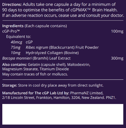 cGPMAX Brain Health 30's (3x bottles in a branded box) Brain Health,Brain Health supplement,healthy brain function,Improved Focus and Concentration,influencing memory,issues,Memory Enhancement,mental clarity,supplement