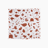 CaliBaby Organic Muslin Wrap Animals In Rust