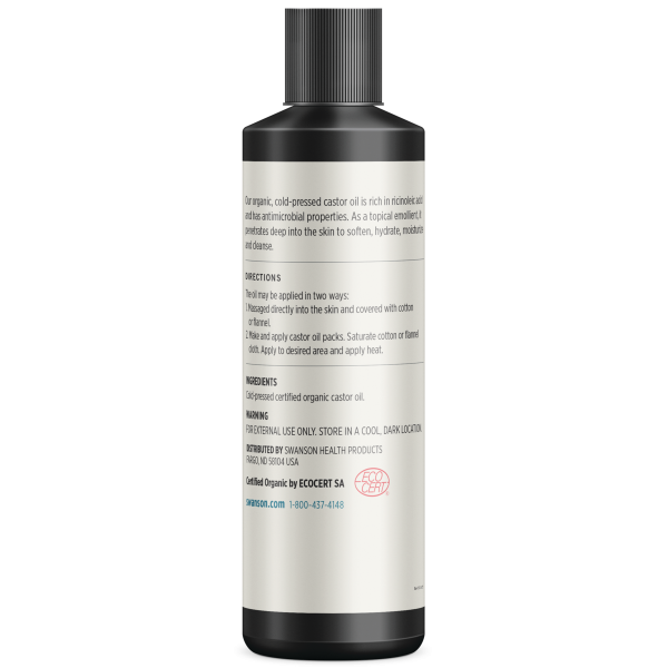 Swanson Castor Oil 473ml - Certified Organic Cold-Pressed Accelerate Metabolism,antimicrobial,Antioxidants Cardiovascular,Antioxidants Energy Minerals Vitamins,as well as cardiovascular,beauty,blood sugar,blood sugar balance,Blood Sugar Brain & Cognition
