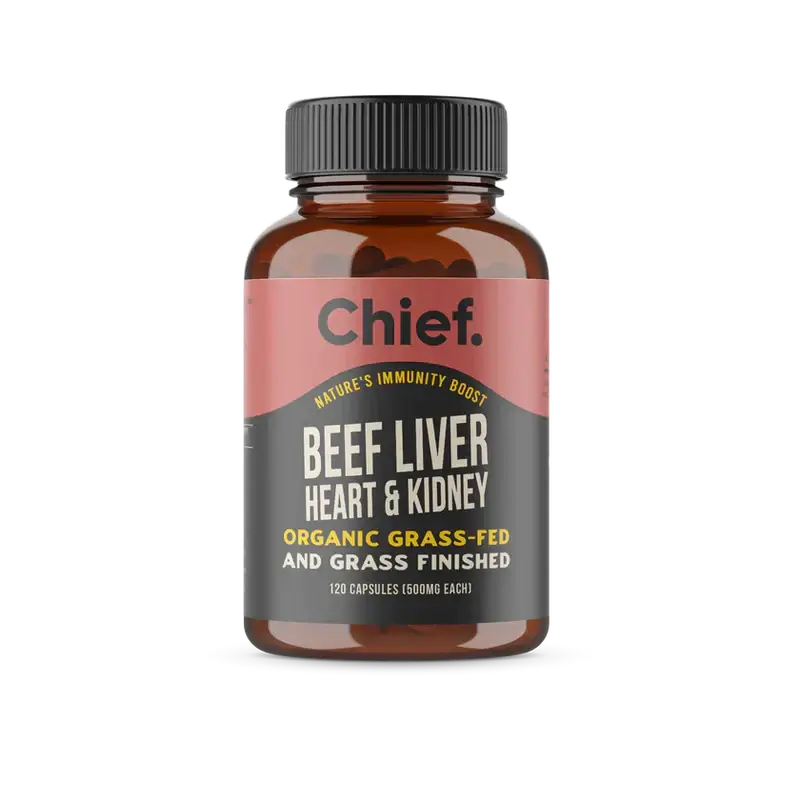 Chief Organic Beef Liver Heart & Kidney Capsules 120c