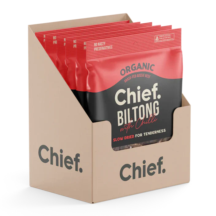 Chief Organic Grass-fed Biltong 90g (Min Order 6 Units)