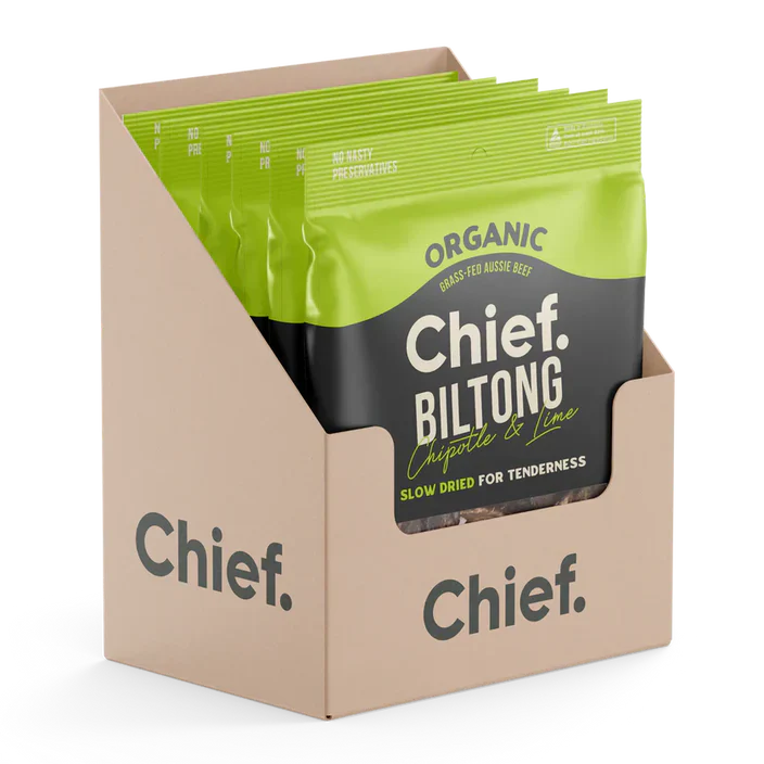 Chief Organic Grass-fed Biltong 90g (Min Order 6 Units)