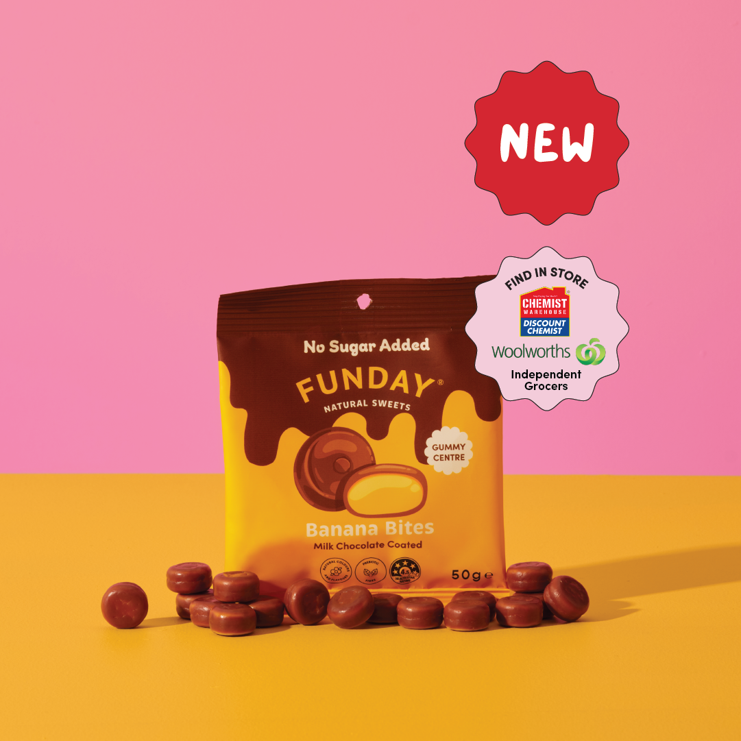 Funday Natural Sweets Milk Chocolate Banana Bites 50g