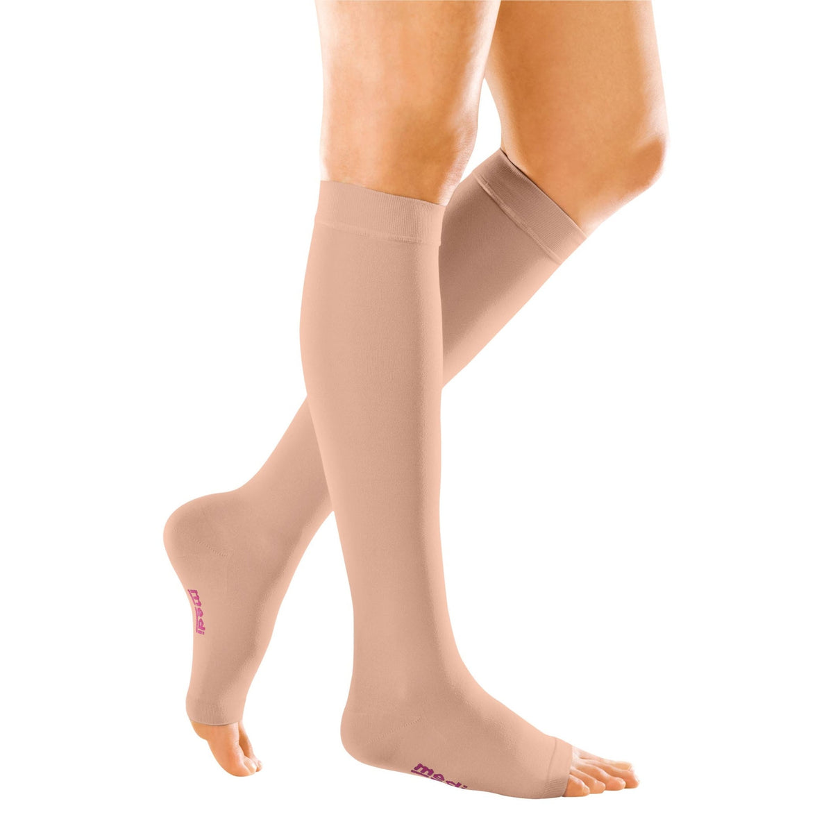mediven forte thigh caramel silicone topband CCL3 open toe compression stocking