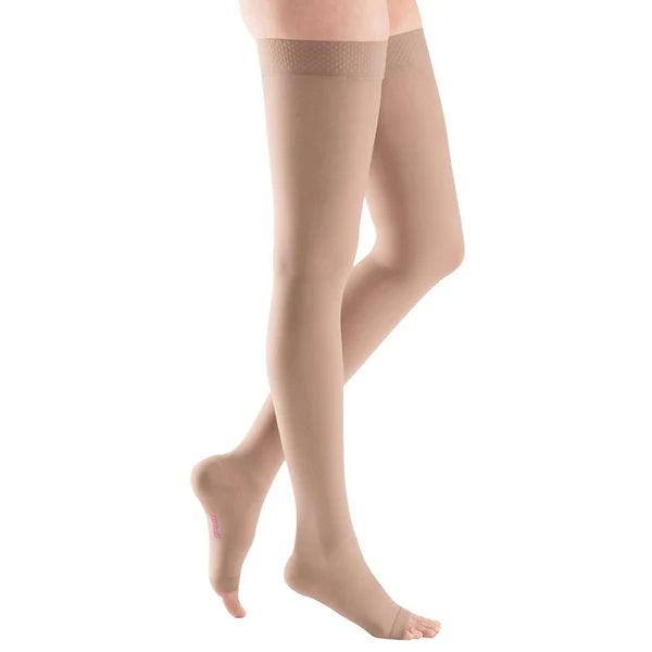 mediven Plus Thigh High Compression Stocking + Silicone Topband Beige