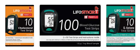 LifeSmart Mini Multi Meter & Test Strips Bundle (Cholesterol/Ketone/Glucose)