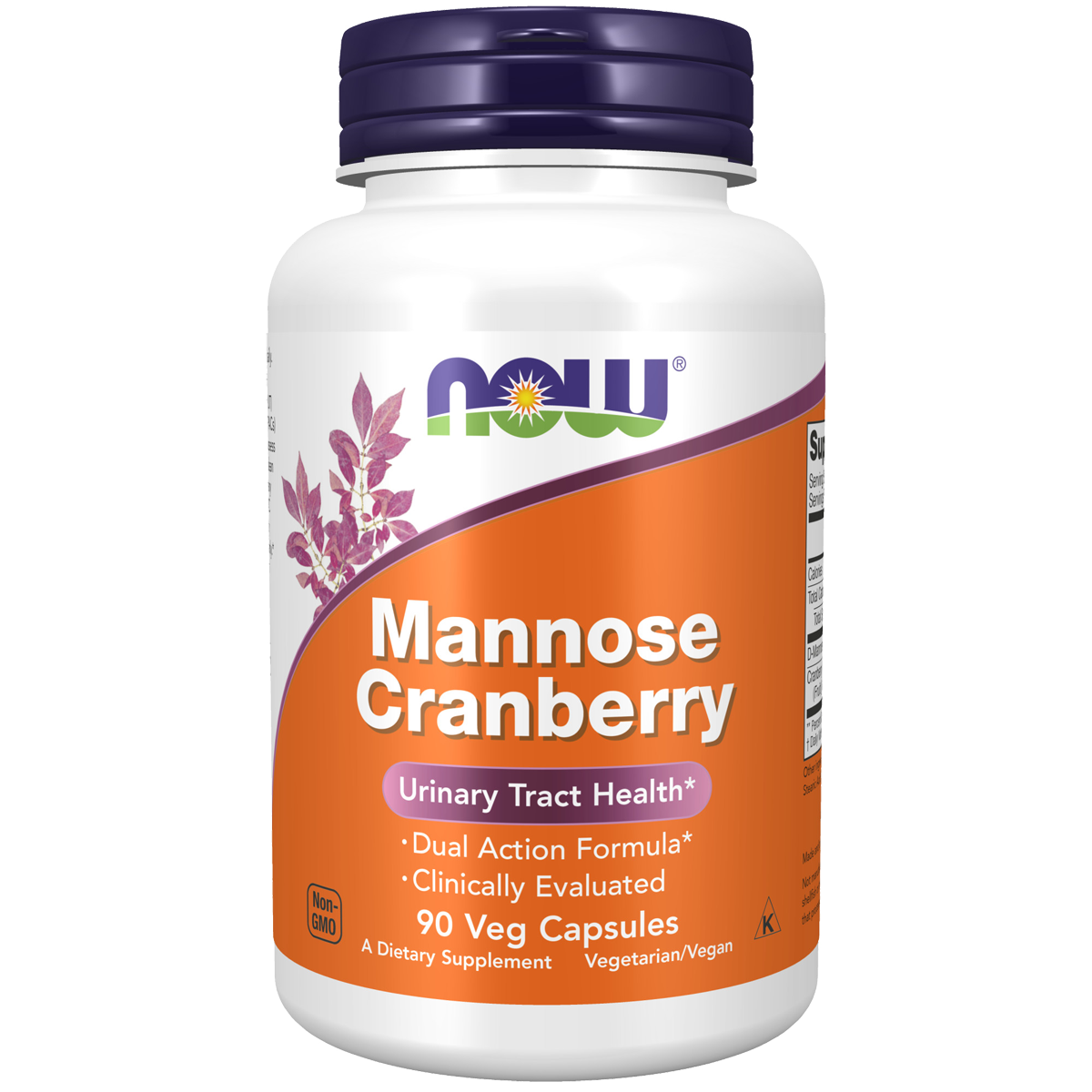 NOW D-Mannose + Cranberry 90 Veg Capsules