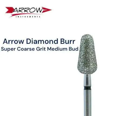 Arrow - Diamond Burrs Bud shape,Coarse and Super Coarse grit diamond burr,Medium and Small size burr head