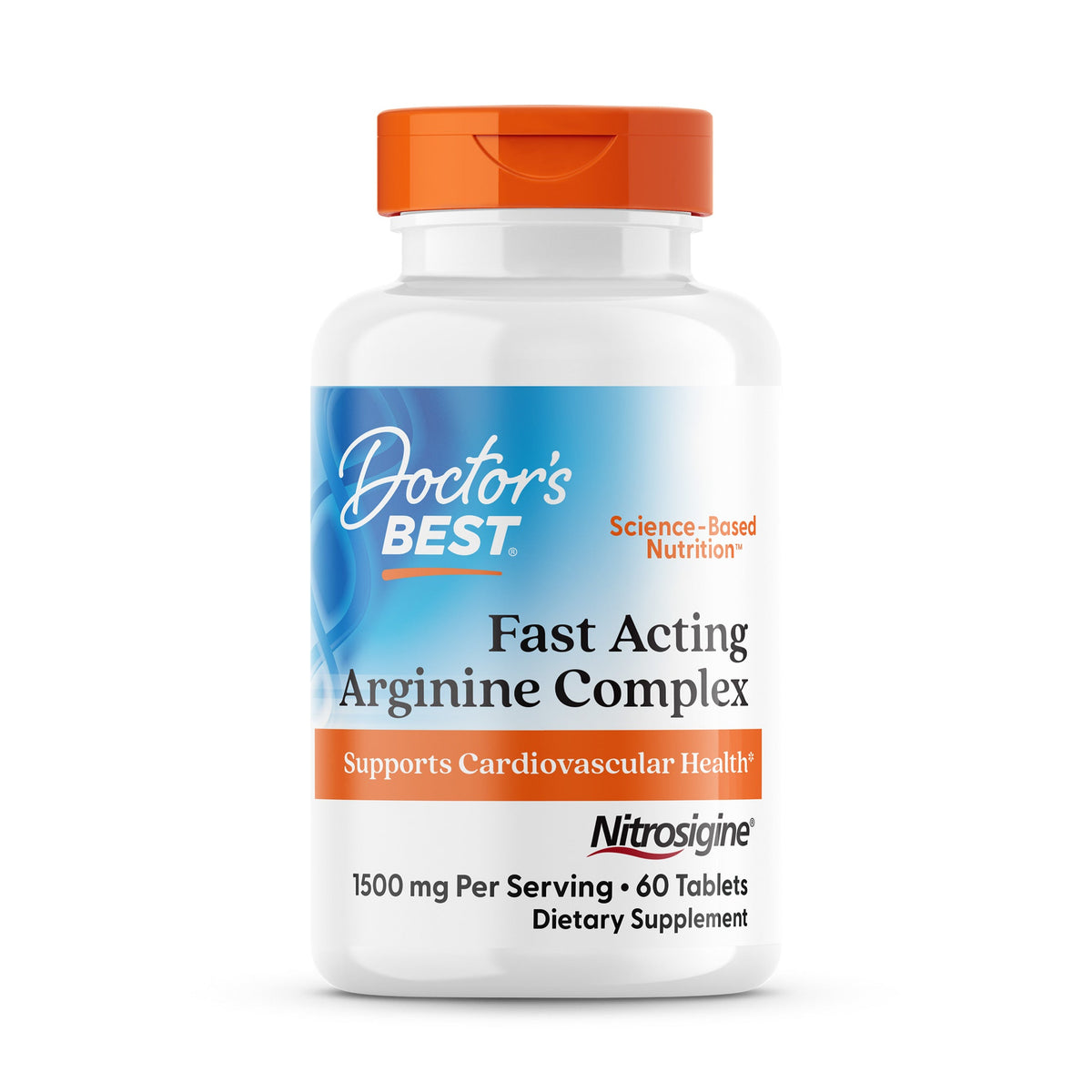 Doctor's Best Fast Acting Arginine Complex with Nitrosigine 60 Tablets | Rapid Nitric Oxide & Performance Support