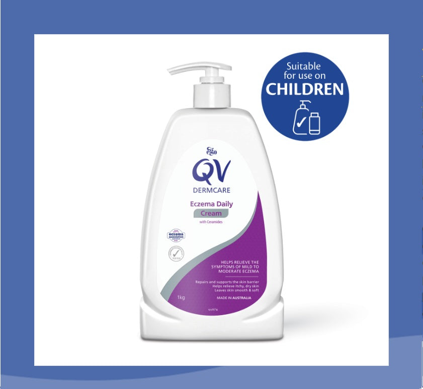 QV Dermcare Eczema Daily Cream With Ceramides 350ml Aveeno Skin Relief Body Wash,Baby skin care condition,Clear Skin,Combination Skin,cracked skin,Daily skin balance,damaged skin,dermatix,dermatologists,dry skin,dry skin body wash,dry skin cream,dry skin
