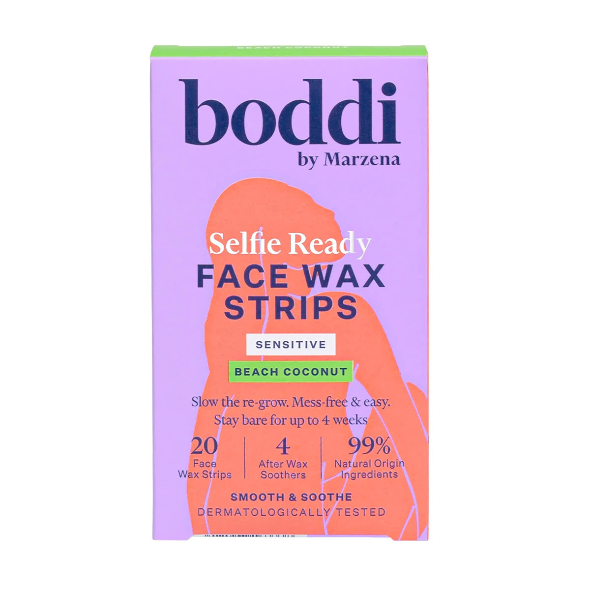Boddi Face Wax Strips 20pk - Beach Coconut