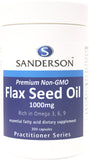 Sanderson Premium Organic Non-GMO Flax Seed Oil 1000mg 300 Capsules