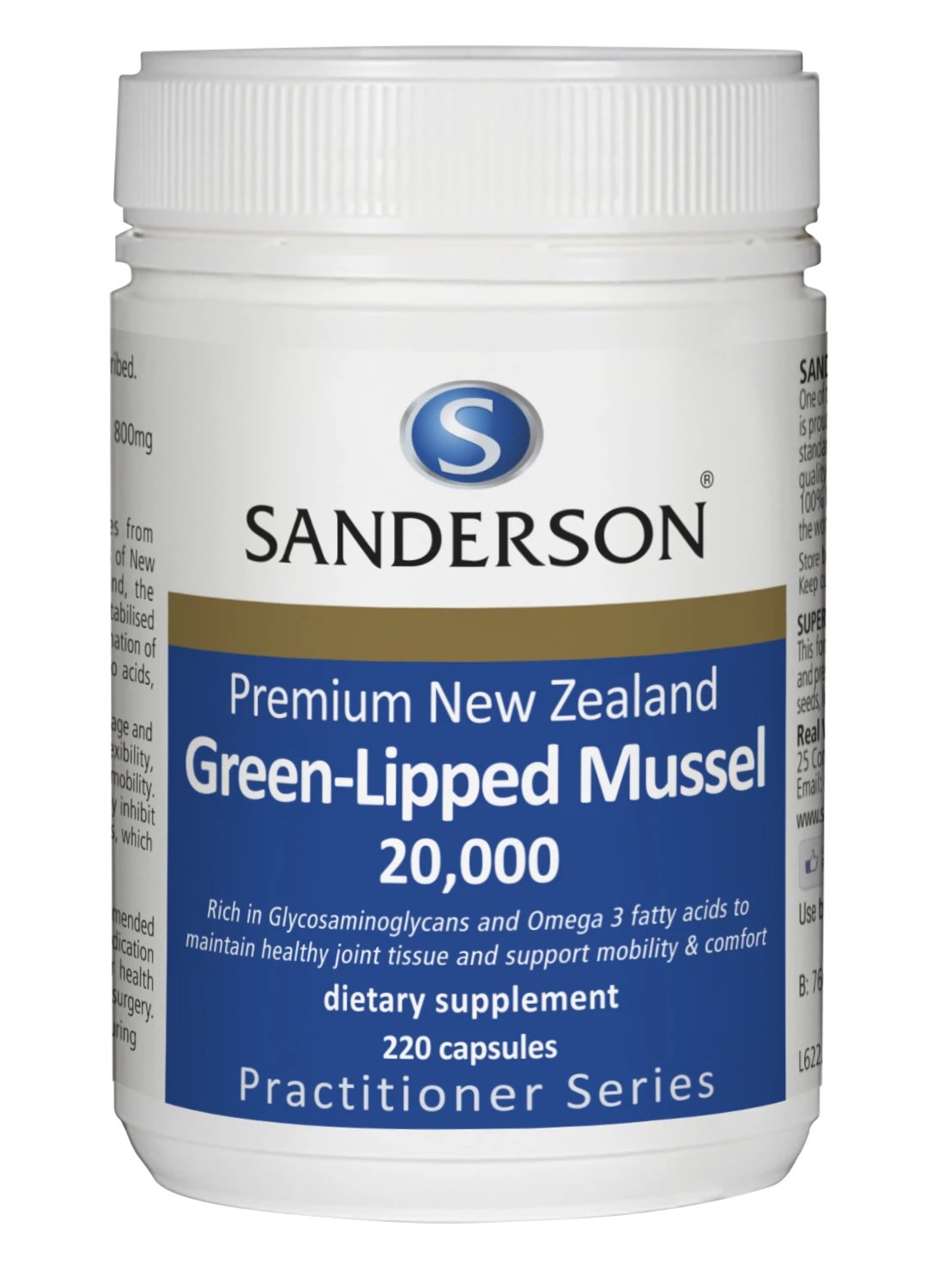 Sanderson Premium NZ Green-Lipped Mussel 20,000 220 Capsules