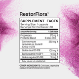 Microbiome Labs RestorFlora 60 Capsules supplement facts