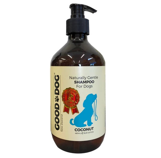 Good Dog Shampoo - Coconut 480ml Coconut Shampoo,Dedoriser Spritzer,Dog Shampoo,Dog Spritzer,Good Dog Dedoriser Spritzer,Good Dog Dedoriser Spritzer – Vanilla,Good Dog Shampoo,issues,Natural Fragrance,Paraben Free,Pritzer,SLS Free,Spritzer – Vanilla