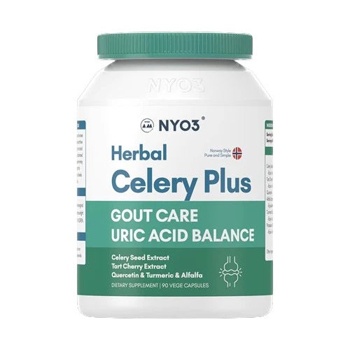 NYO3 Herbal Celery Plus Gout Care Uric Acid Balance 90 Vege Capsules