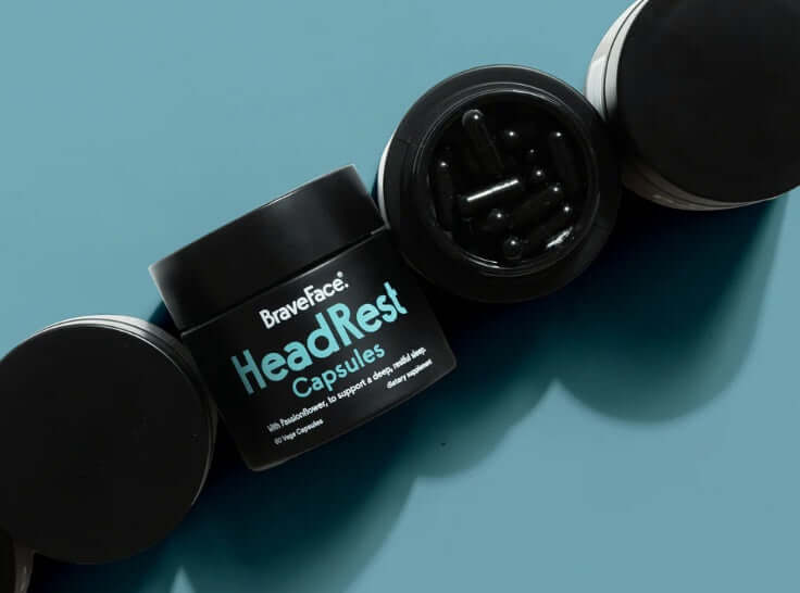 BraveFace HeadRest Capsules 60 Cap anxiolytic effect,brain cognition gut health mood,brain tonic,calm,CALM BODY AND MIND RELAXATION,Calm Mind,calm mind and relaxed body,calm rapidly,Calming,calming and settling properties,Calming Tea,calming the mind,Calm
