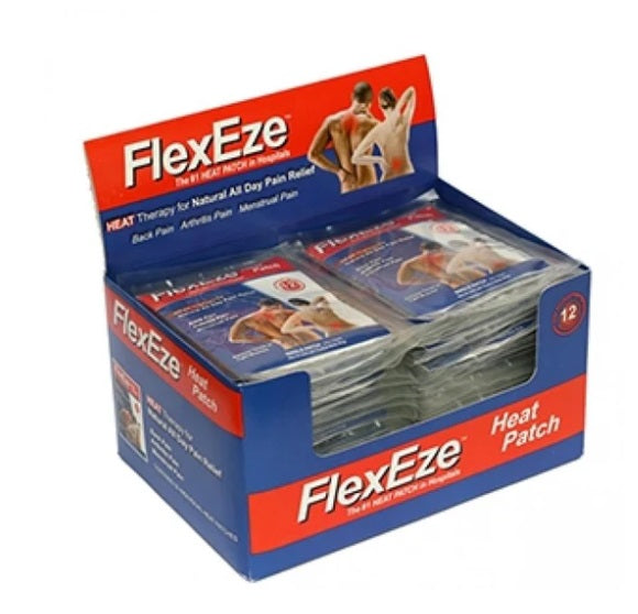 Flexeze Heat Patches Box 50 - 10cm X 13cm Air-activated,Air-Activated Heat Patches,FLEXEZE HEAT PATCHES BOX 50,HEAT PATCHES,issues,relieve tense muscles,tightmuscles
