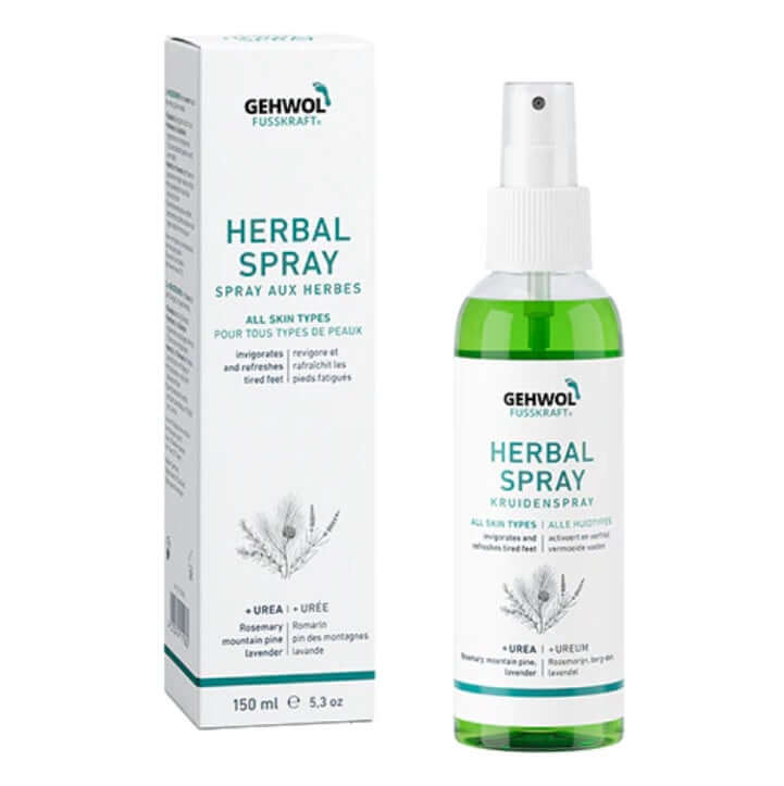 Gehwol Fusskraft Herbal Spray 150ml atheletes foot,Athlete Foot,athletes foot,ball of foot cushions,Bisabolol soothes the skin,Farmers Foot Powder,Foot,foot balm,foot care,Foot Cream,foot odour spray,foot powder,footwear,Fusskraft Herbal Spray,GEHWOL Foot