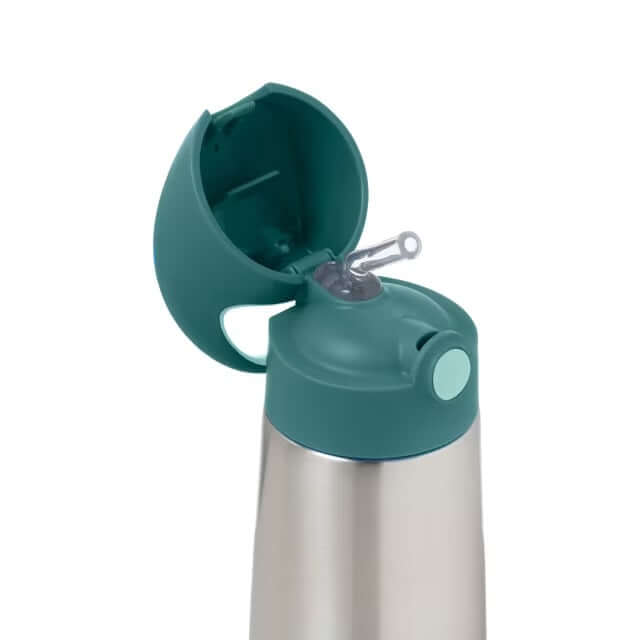 B.BOX Insulated Drink Bottle350 Emerald Forest Drink Bottle,Insulated Drink Bottle,Insulating double wall stainless stee,Silicone straw top bottle,water bottle