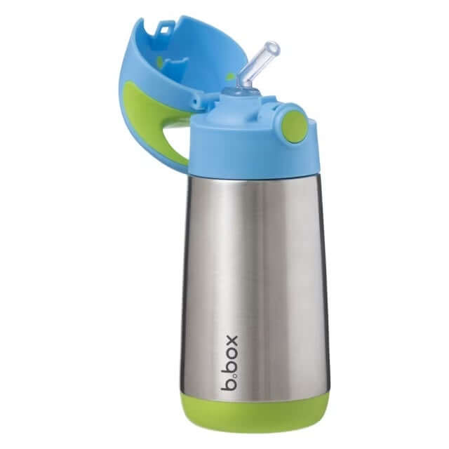 B.BOX Insulated Drink Bottle Ocean Breeze Drink Bottle,Insulated Drink Bottle,Insulating double wall stainless stee,Silicone straw top bottle,water bottle