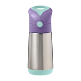 B.BOX Insulated Drink Bottle 350 Lilac Pop Drink Bottle,Insulated Drink Bottle,Insulating double wall stainless stee,Silicone straw top bottle,water bottle