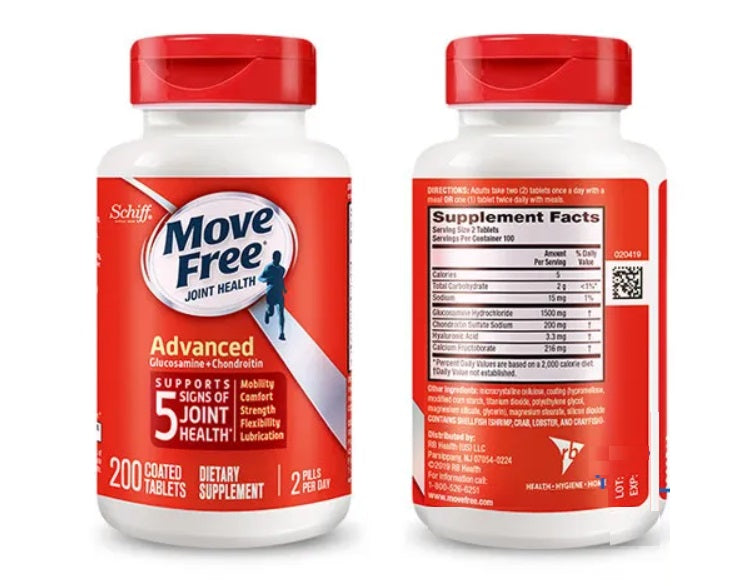 Move Free Joint Health Advanced Glucosamine + Chondroitin 200 tablets