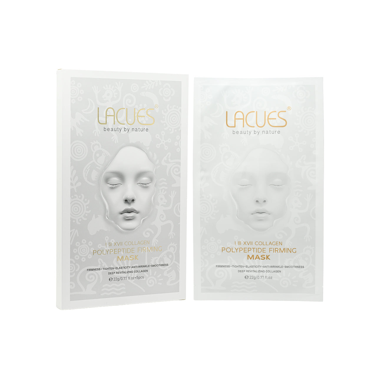 LACUES I III XVII Collagen Polypeptide Firming Mask 5pcs