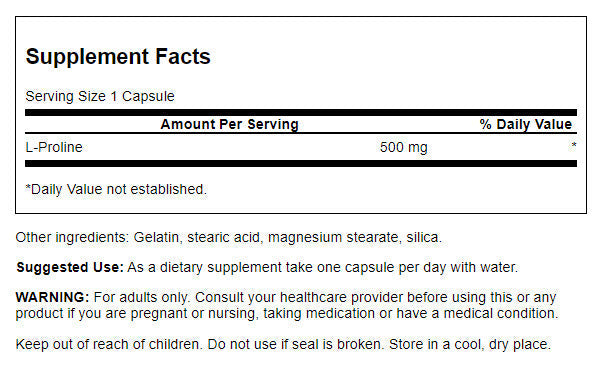 Swanson &ndash; L-Proline 500mg 100C
