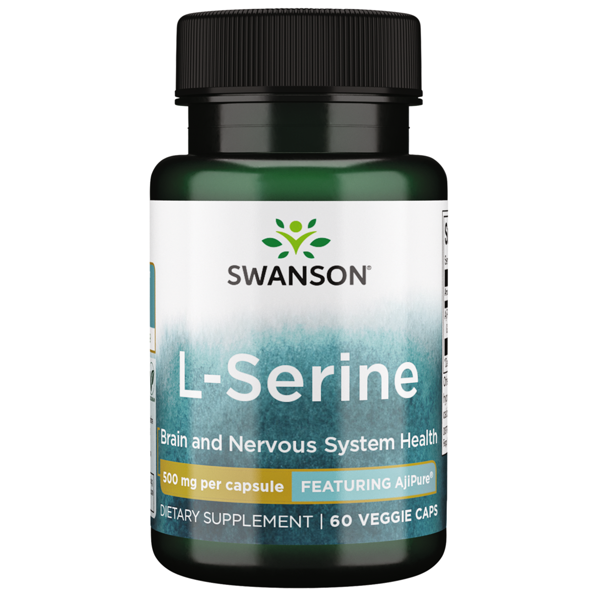 Swanson &ndash; L-Serine &ndash; Featuring Ajipure 500mg 60VC