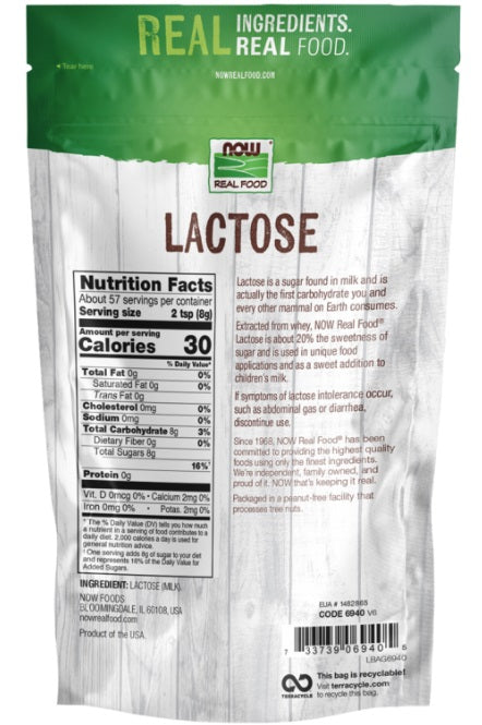 Now Lactose Powder 454g