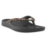 LightFeet Arch Support Jandals - Leopard Print side view